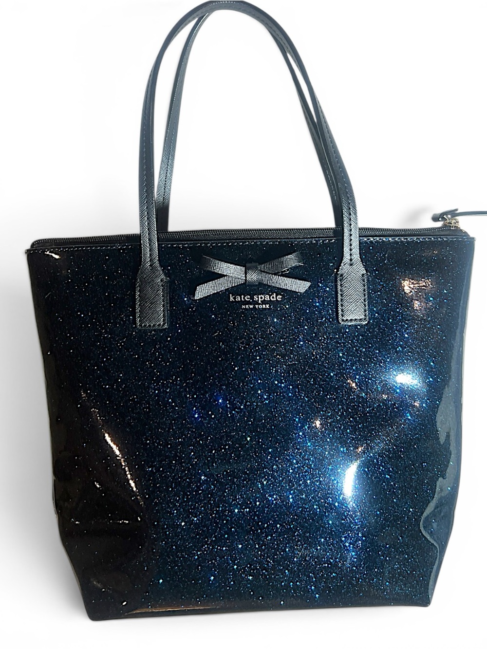 Kate Spade Mavis Street Jeralyn Blue Glitter Celestial Tote Shoulder Bag - Picture 3 of 13